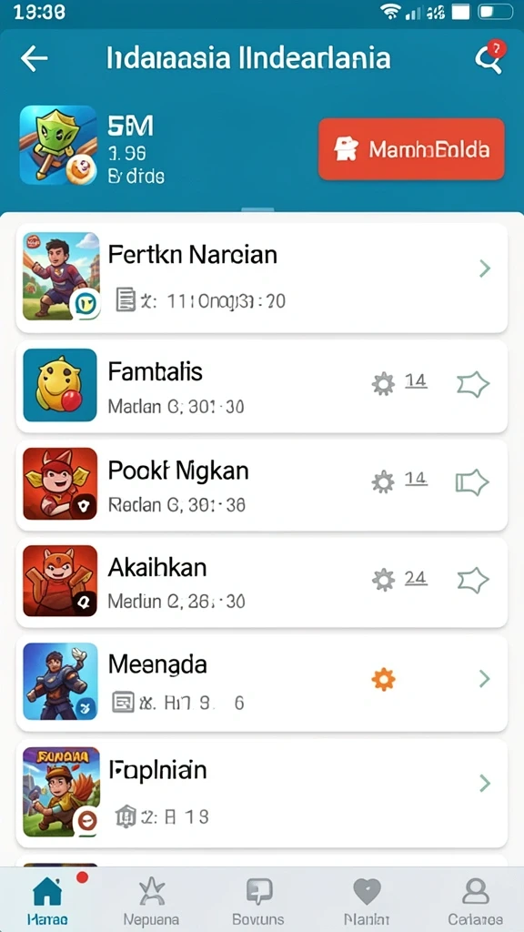 7cone - Fitur sosial untuk berinteraksi dengan pemain lain.